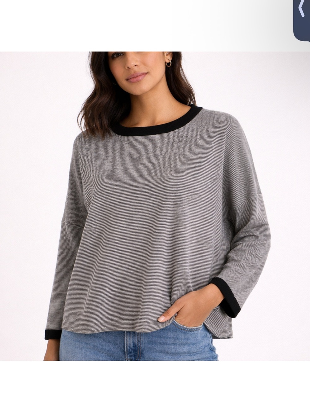 Eileen Fisher vertical-stripe ribbed sweater